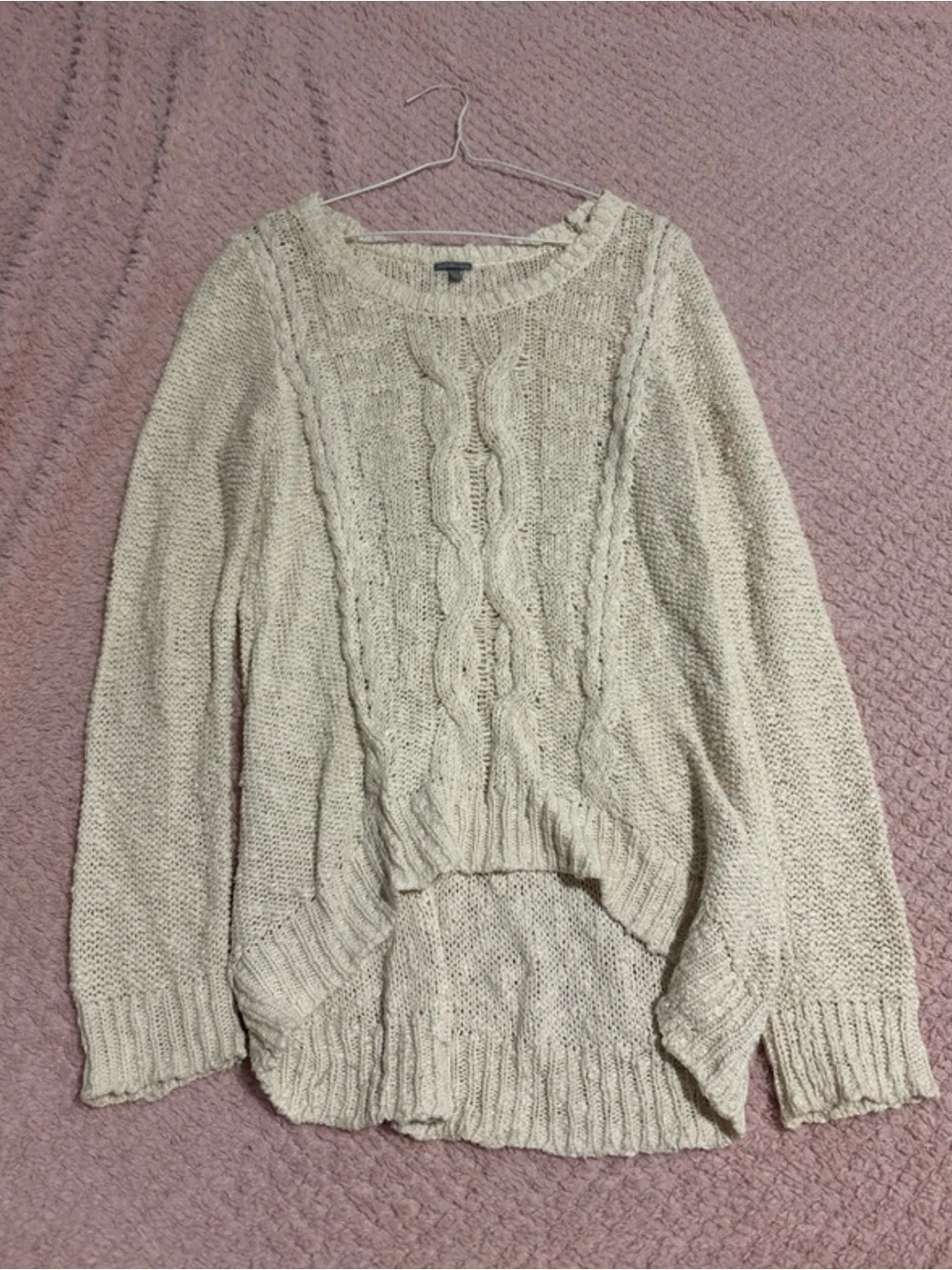 Cozy Charlotte Russe Cable Knit Cream Sweater